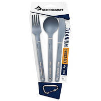 Набор столовых приборов для кемпинга Sea to Summit Titanium Cutlery Set 3pc Grey (нож, вилка, ложка), титан