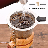 Кемекс для кави з багаторазовим фільтром. Декантер. Пуровер. Склянна кавоварка Cooking House hotdeal   - 600 мл, фото 4