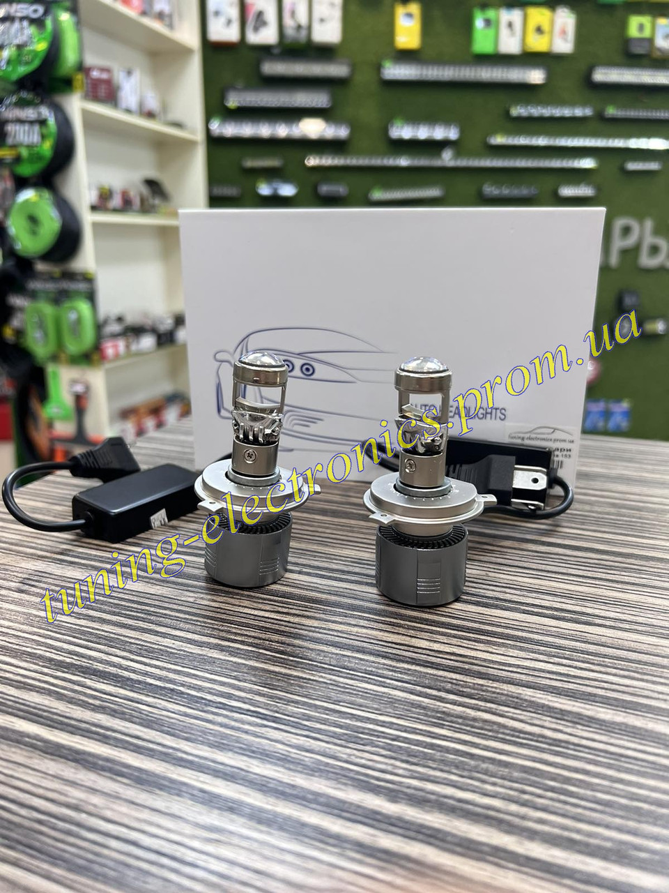 Светодиодные LED лампы линзы цоколь Н4 с четкой СТГ ближний+дальний ...