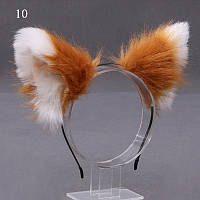 Уши ушки маска с ушками лиса лисичка лисьи пушистые пухнастые на обруче обруч