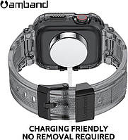 Чехол с ремешком amBand M1 Sport для Apple Watch 45/44/42 mm Series 9/8/7/SE/6/5/4/3/2/1 у кольорі Space Clear, фото 3