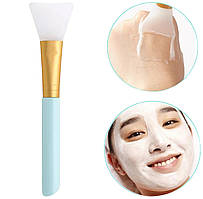 Силіконова кисть-шпатель для нанесення парафіну, пілінгу, масок Блакитний