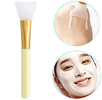 Силіконова кисть-шпатель для нанесення парафіну, пілінгу, масок Жовтий