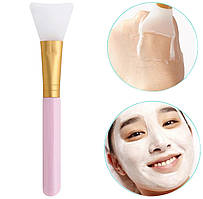 Силіконова кисть-шпатель для нанесення парафіну, пілінгу, масок Рожевий