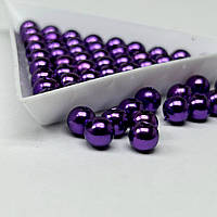 (20 грамм) Бусины пластик Ø6мм - фиолетовый перламутр