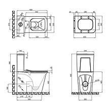 Унітаз Qtap Nando підлоговий Rimless з сидінням Slim Duroplast/ Soft-close, фото 4