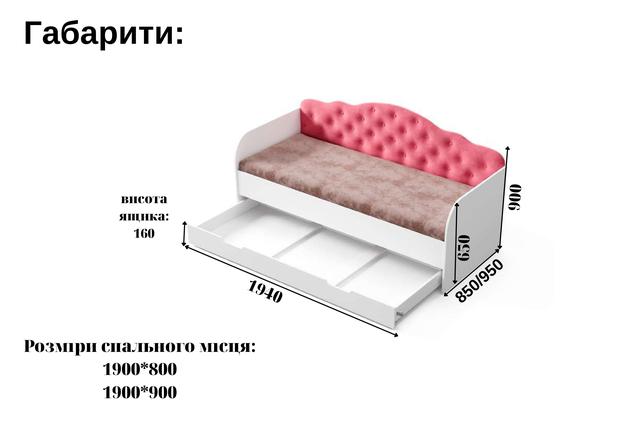 Кровать Детская/подростковая SOFIA 90*190 Lilac 04 — в Категории ...