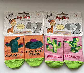 Шкарпетки бавовняні дитячі демісезонні з малюнком "Кактуси"
