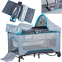 Кровать-качели с люлькой - Ecotoys Premium 625A Складной манеж пеленальный столик для детей с москитной сеткой