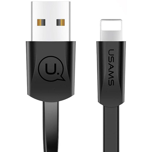 Кабель Usams Lightning U2 Flat 1.2m Black