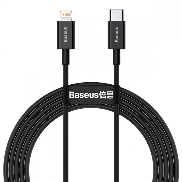 Кабель Baseus Type-C/Lightning Superior Series 20W PD 1m Black, фото 1