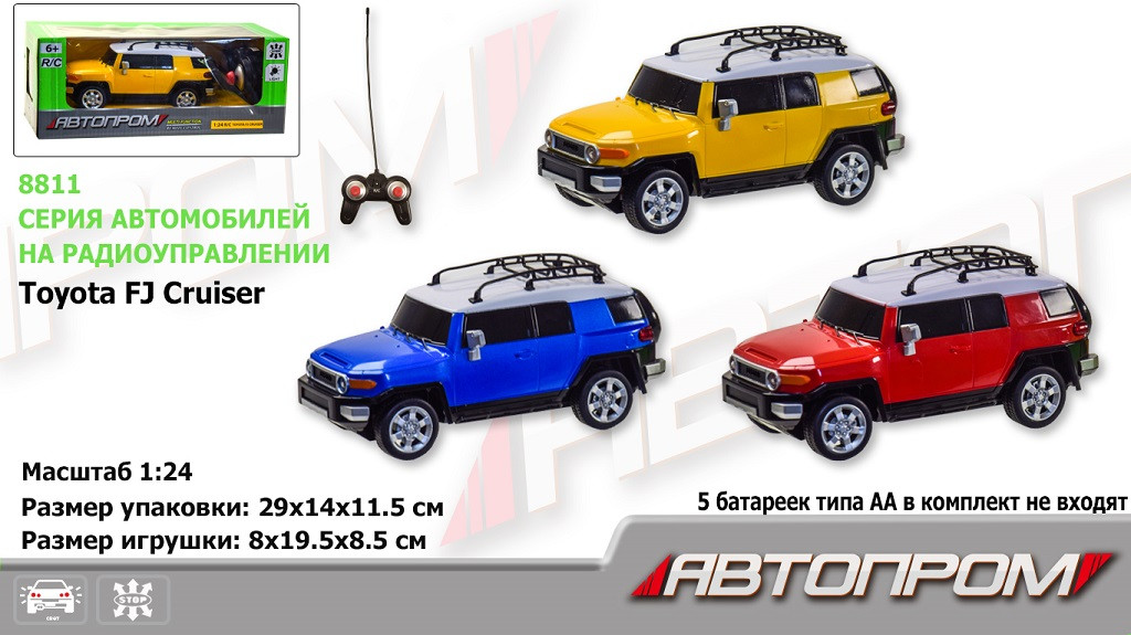 Машини  р/к арт. 27055 (24шт) акум.,1:24, TOYOTA FJ CRUISER, короб. 20*9*7см