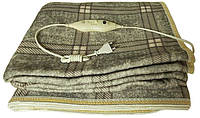 Оригінал! Электропростынь Electric Blanket 7417 150х120 см, серый клетчатый | T2TV.com.ua