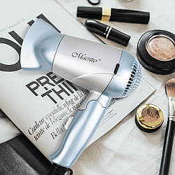 Фен для волосся компактний дорожній Maestro 1200 Вт MR-201-BLUE Потужний стильний компактний фен, Мініфен