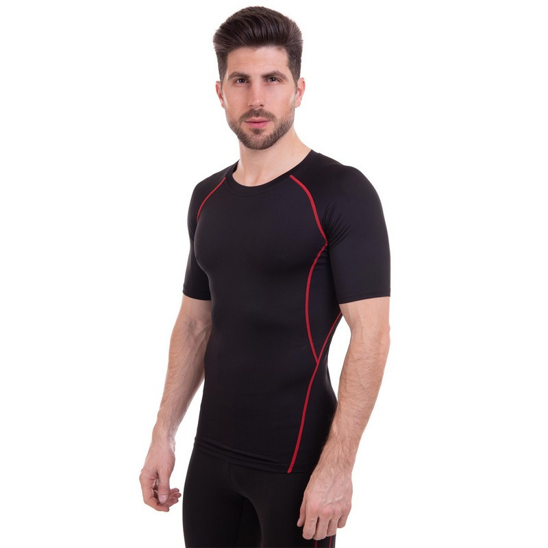 Футболка компресійна чоловіча Zelart Lidong 1103 розмір 2XL (50-52) Black-Red