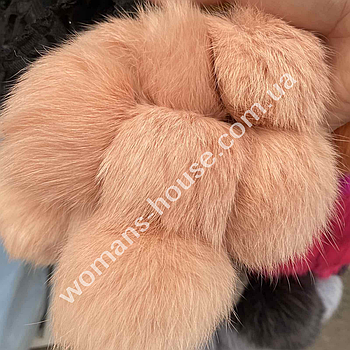 Хутряний бубон (помпон) з кролика Світлий персик 6-8 см
