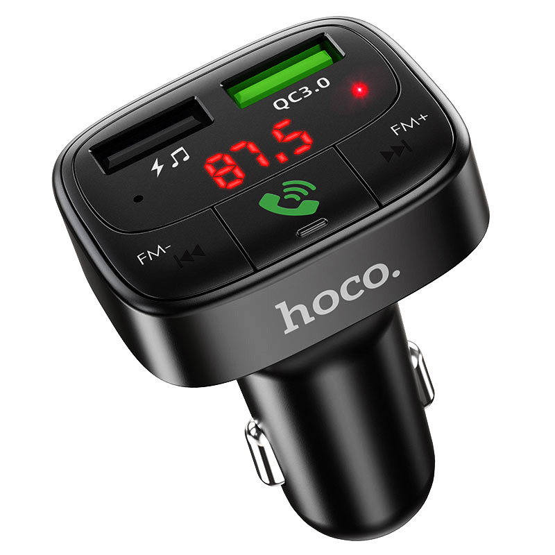 FM-модулятор трансмітер HOCO E59 Promise QC3.0 Bluetooth 5.0 адаптер Зарядний пристрій Чорний