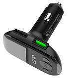 FM-модулятор трансмітер блютуз LDNIO C706Q Bluetooth адаптер зарядний ранок 2 USB Чорний, фото 3