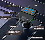 FM-модулятор трансмітер блютуз LDNIO C706Q Bluetooth адаптер зарядний ранок 2 USB Чорний, фото 6