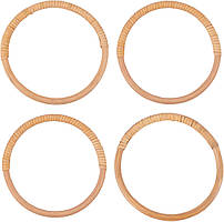 Набір 4 шт. плетені дерев'яні ручки для гаманця Сумки з ротанга DIY Ручки 14,6 см