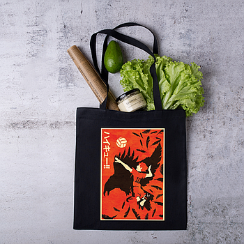 Шоппер,сумка з принтом аніме на подарунок "Haiky karasuno hinata shoyo voler haut - Impression rigide"