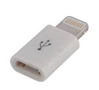 Адаптер Lapara компактный Apple Lightning на Micro USB для зарядки iPhone 5/5S/6/6+, iPad, белый
