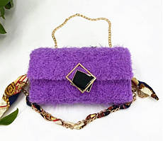 Канва з фурнітурою й нитками набір для створення сумки своїми руками фіолетовий