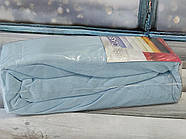 Трикотажне простирадло на гумці з наволочками 160*200+25 ТМ Bestclass Home Туреччина колір блакитний