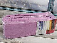 Трикотажне простирадло на гумці з наволочками 180*200+25 ТМ Bestclass Home Туреччина колір рожевий