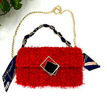 Канва з фурнітурою й нитками набір для створення сумки своїми руками червоні