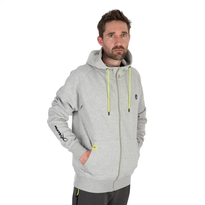 Толстовка Matrix Black Edition Full Zip Hoody Marl Grey / Lime
