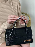 Женская стильная сумка Jac. Le Chiquito long black croc 22*15*9 черная эко кожа