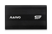 Карман Maiwo внешний для HDD 2,5" SATA через USB3.0 на винтах алюм. черн.