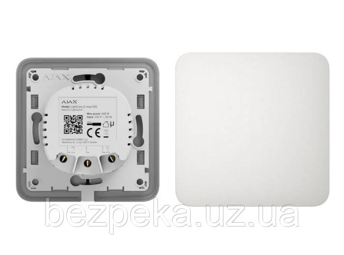 Ajax SoloButton (1-gang / 2-way) White Кнопка для одноклавішного чи прохідного вимикача
