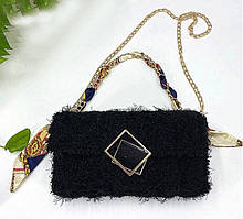 Канва з фурнітурою й нитками набір для створення сумки своїми руками чорні