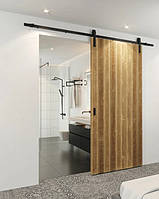 Розсувна система в стилі лофт Hafele Design 100-S для 1 дверного полотна 2 м чорний (Німеччина)