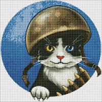 Алмазна мозаїка "Войовничий котик" ©art.irina.pass AMO7591 40х40 см Ідейка топ