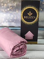 Сатиновая простынь на резинке 160*200+ 2 наволочки 50*70 Тм Belizza цвет темно-розовый