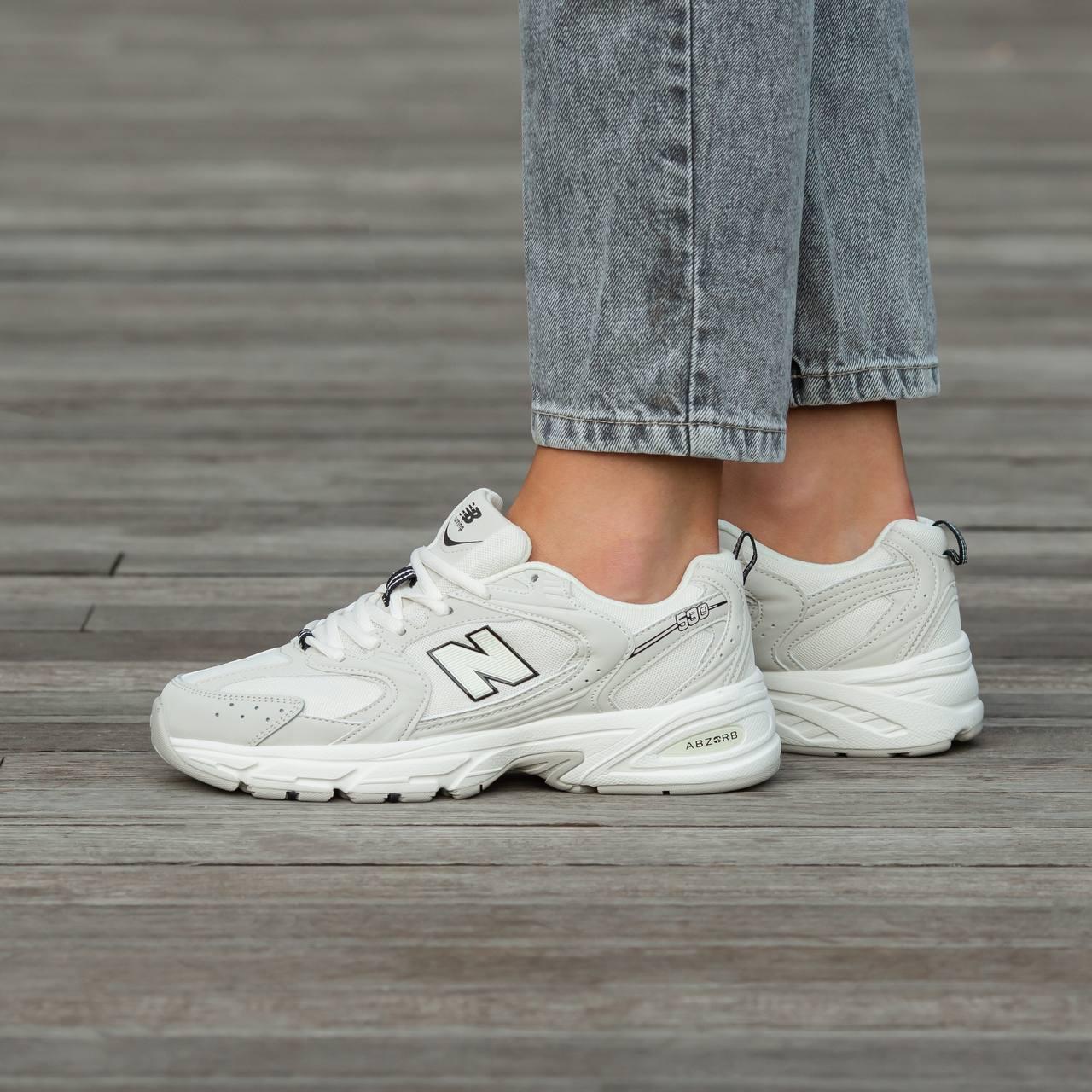 Круті жіночі кросівки Нью Беленс 530. Світлі кроси для дівчат New Balance 530.