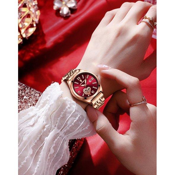 Класичний жіночий годинник колір Бордо Стильний аксесуар і подарунок Жиночий годинник на руку Кварцовий