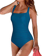 Aquamarine Blue 16 Цельные купальники Hilor для женщин, купальники с гофрированной майкой, винтажные купа