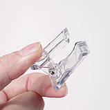 Затискач пластиковий (3 х 3,5 см.) для фіксації верхніх форм при нарощуванні нігтів, фото 3