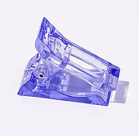 Зажим пластиковый (3 х 3,5 см.) для фиксации верхних форм при наращивании ногтей Фиолетовый