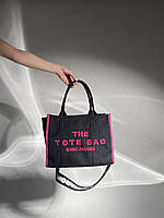 Женская сумка подарочная Marc Jacobs The Large Tote Bag Black/Pink (черная) KIS02149 с короткими ручками