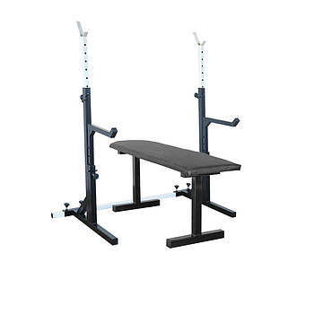 Лавка для жиму пряма до 250 кг, Регульовані стійки під штангу зі страховкою 40х40х2 мм до 200 кг