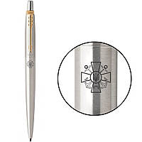 Ручка шариковая Parker JOTTER ARMY Stainless Steel GT BP Эмблема ВМС ВСУ 16032_W003b MK official