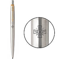 Ручка шариковая Parker JOTTER ARMY Stainless Steel GT BP Эмблема ГШ ВСУ 16032_W005b MK official