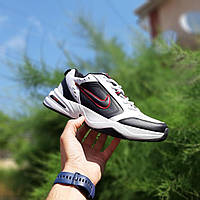Мужские зимние кроссовки Nike AIR Monarch Белые с черным и красным