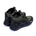 Теплі зимові черевики кросівки чоловічі з натуральної шкіри на хутрі Puma Runner Olive черевики з підкладкою з натурального хутра, фото 9