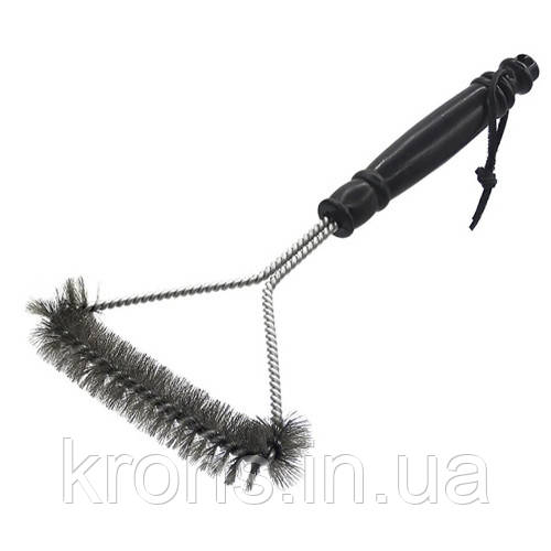 Щітка для очищення гриля BBQ T-подібна з ручкою, тристороння, сталь, фото 1
